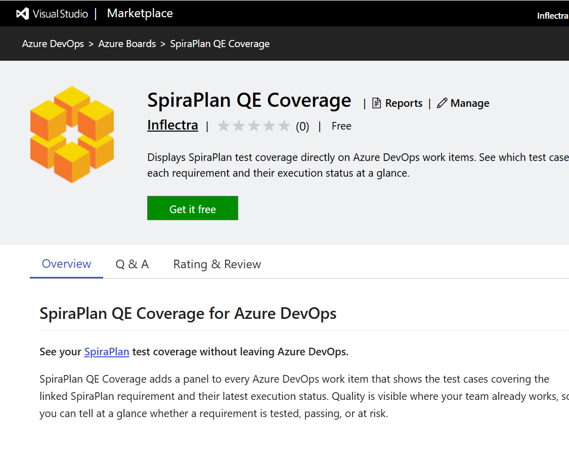 Azure DevOps Marketplace Page